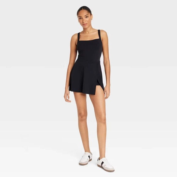JoyLab Pants - Women's Knit Squareneck Slit Active Dress - JoyLab Size 0
